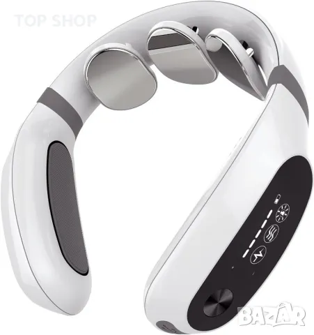 HEZHENG Висококачествен Електроимпулсен EMS масажор за врата с регулируема топлина, снимка 2 - Масажори - 48622219