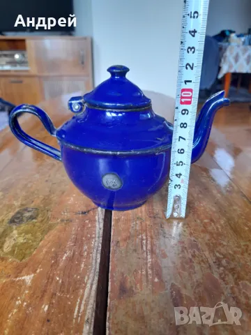 Стар емайлиран чайник #79, снимка 3 - Други ценни предмети - 50313511