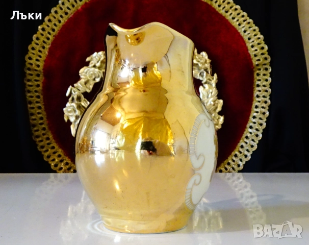 Каничка баварски порцелан,злато,картина,250 мл. , снимка 2 - Антикварни и старинни предмети - 52267939