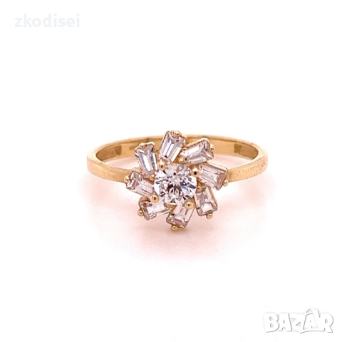 Златен дамски пръстен 2,25гр. размер:55 14кр. проба:585 модел:36340-3