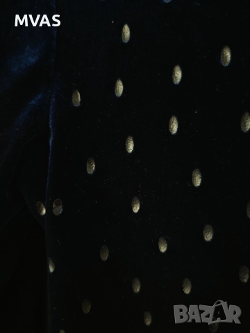 Нова дамска тъмно синя кадифена блуза с дълъг ръкав  S размер, снимка 3 - Блузи с дълъг ръкав и пуловери - 51868986