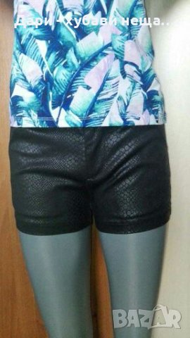 Еластични панталонки - имитация на кожа🍀❤S,S/M❤🍀арт.4208, снимка 2 - Къси панталони и бермуди - 36707710