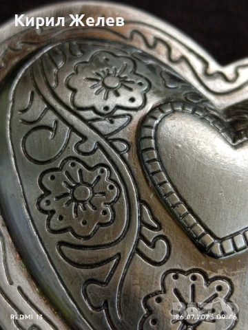 КАТАРАМА за КОЛАН под ФОРМАТА на СЪРЦЕ ❤️ КРАСИВА ОРНАМЕНТИКА СРЕБРИСТ ЦВЯТ 41318, снимка 4 - Колани - 51146116