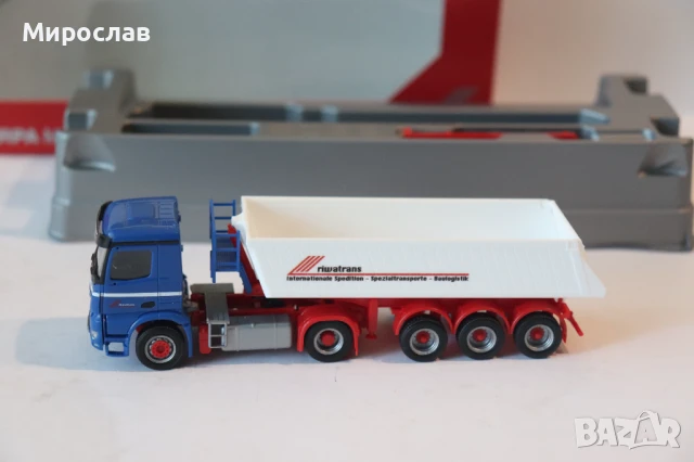 HERPA H0 1/87 MERCEDES BENZ ACTROS КАМИОН МОДЕЛ САМОСВАЛ ГОНДОЛА , снимка 3 - Колекции - 50682022