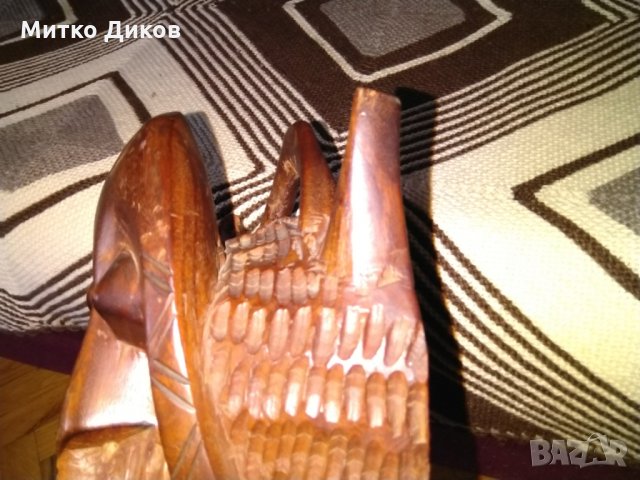 Африканска маска от желязно дърво -голяма -Н- 83см и тeжка-5kг, снимка 6 - Декорация за дома - 27707472