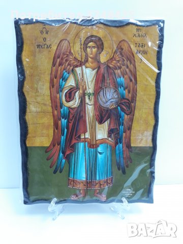 Голяма икона на Свети Архангел Михаил -- ръчна изработка, снимка 5 - Икони - 37640218