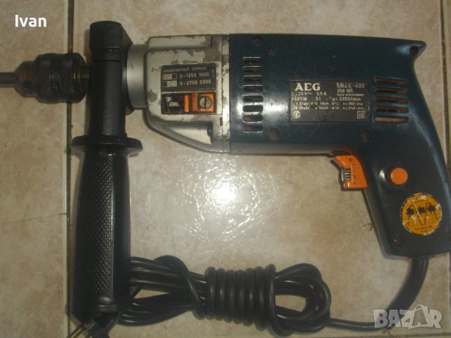 AEG-West Germany-Старо Качество-Бормашина Дрелка-АЕГЕ-400 Вата-Отлична-Западна Германия-Двускоростна, снимка 3 - Бормашини - 43265361