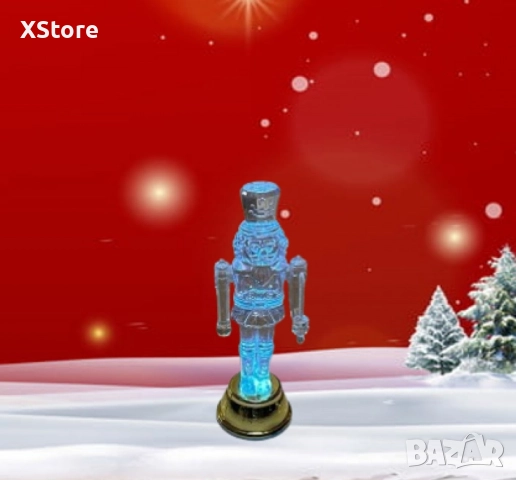 Светеща Коледна фигурка Лешникотрошачка – Войник, с LED осветление, снимка 4 - Декорация за дома - 52441090