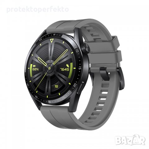 Силиконова каишка HUAWEI Watch GT 2, GT 2 Pro – 42/ 46mm сив цвят, снимка 1 - Каишки за часовници - 38088758