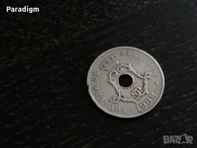 Монета - Белгия - 25 сентима | 1908г., снимка 2 - Нумизматика и бонистика - 27864142
