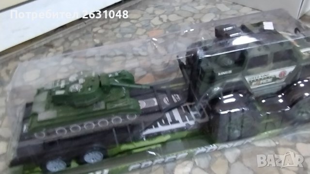детска играчка военна кола с ремарке с танк, снимка 2 - Коли, камиони, мотори, писти - 44101816