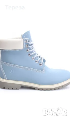 🆕 Сини боти тип кубинки / №40, снимка 3 - Дамски боти - 48500718