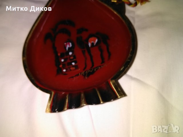 Метална медна делва за стена -може пепелник Йерусалим маркирана 21х12см, снимка 2 - Декорация за дома - 29038970