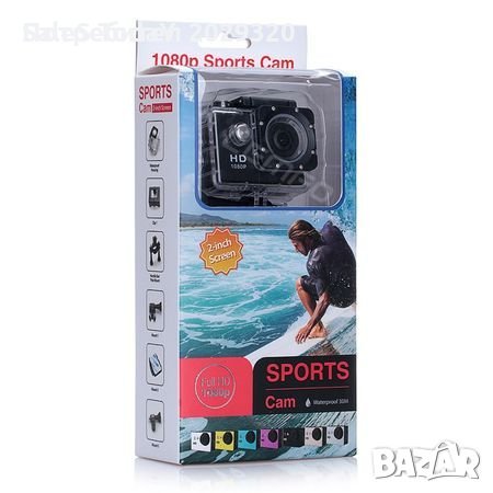 Екшън камера GoPro, модел SP1080p, водоустойчива, 1080P (1920 х 1080) Full HD, пълен комплект , снимка 2 - Водни спортове - 28903179