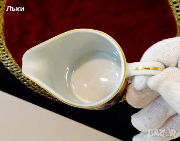 Каничка,латиера японски порцелан Eiwa Kinsei,злато,пауни. , снимка 6 - Антикварни и старинни предмети - 37925329