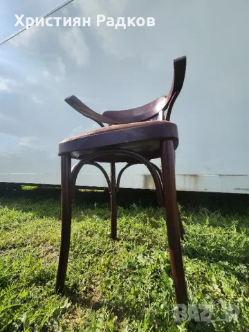 Виенски стол кафява алкантара, снимка 6 - Столове - 49935884