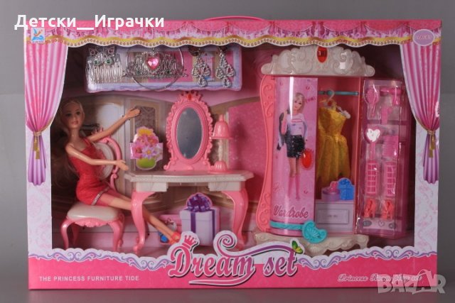 Кукла Барби с гардероб, тоалетка и аксесоари, снимка 7 - Кукли - 34646017