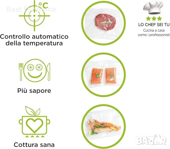 LAICA Sous Vide Stick SVC107 - здравословно и диетично готвене, снимка 6 - Мултикукъри - 51263742