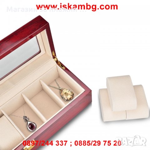 Дървена кутия за съхранение на 6 часовника - КОД 2170, снимка 3 - Подаръци за мъже - 28396596