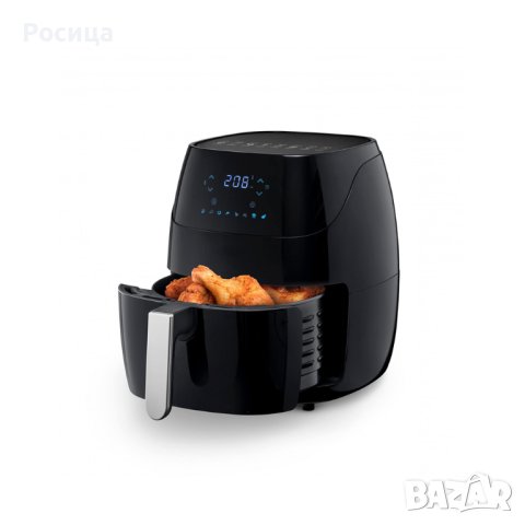 Фритюрник AirFryer Voltz OV51980Q, 1500W, 5л., Горещ въздух, Таймер, до 200°C, Черен - Код G8913, снимка 1