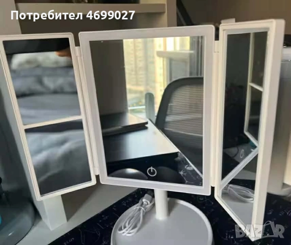 Преносимо LED огледало с осветление за тоалетка, за грим с висока разделителна способност, снимка 2 - Други - 52973024