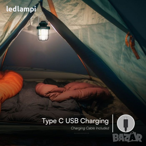 LED Акумулаторна Лампа 3W SMD+2W Пламък, снимка 7 - Външни лампи - 44881902