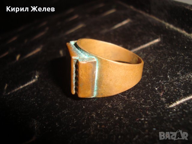 СТАРО БИЖУ МЕДЕН РЪЧНО ИЗРАБОТЕН и ОРНАМЕНТИРАН КЛАСИЧЕСКИ МОДЕЛ МАСИВЕН ПРЪСТЕН РЯДЪК 22258, снимка 14 - Пръстени - 33136057