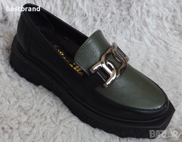 Обувки, естествена кожа, зелени, сини, бордо,  код 506/80, снимка 3 - Дамски ежедневни обувки - 40416452