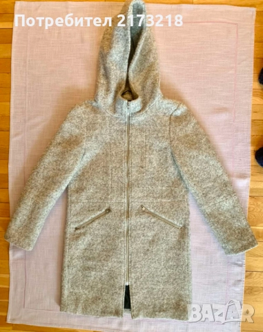 дамско палто - с качулка - сив цвят, снимка 2 - Палта, манта - 52661218