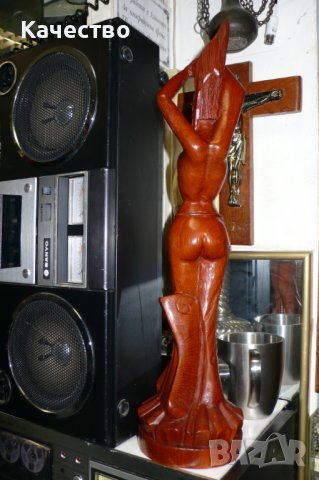 Дърворезба на женска фигура , снимка 2 - Антикварни и старинни предмети - 37126382