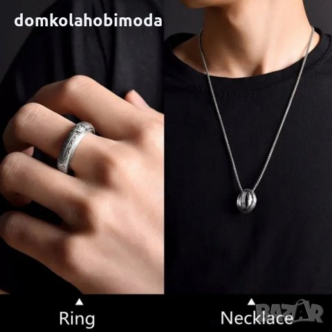  Пръстени колие Stainless Steel Неръждаема стомана , снимка 6 - Пръстени - 27477623