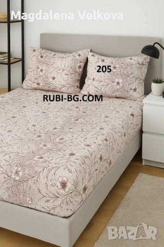 Чаршаф с ластик и 2 калъфки , снимка 4 - Спално бельо - 52800258