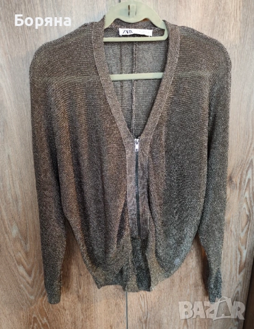 ZARA блестяща жилетка с цип, снимка 3 - Жилетки - 53501630