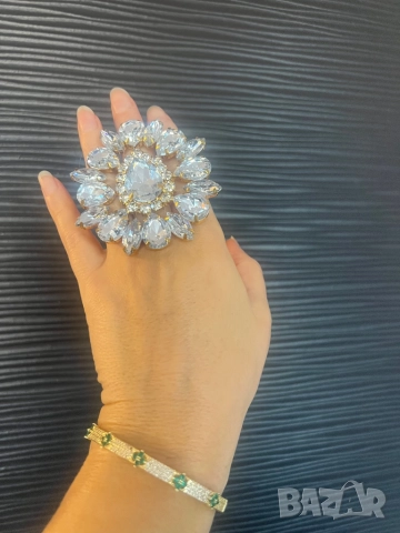 Уникален масивен пръстен с кристали, снимка 7 - Пръстени - 46088397