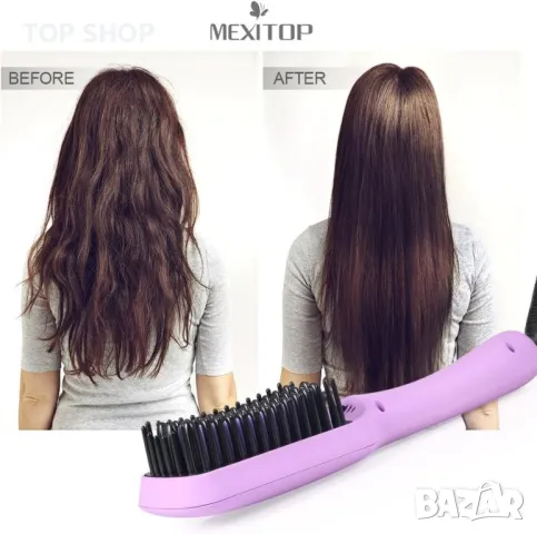 MEXITOP Йонна  Четка- преса за стилизиране и изправяне на коса, снимка 3 - Преси за коса - 49106094
