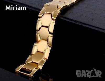 Невероятна масивна златиста магнитна гривна Меркатор с германий 50 лв., снимка 2 - Гривни - 14000749