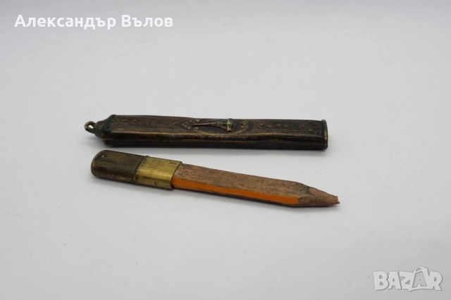 Стар Френски Месингов Държач за Моливи Айфеловата Кула Сувенир Париж, снимка 8 - Други ценни предмети - 52910988