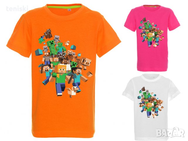 Тениски Minecraft 8 модела Всички размери и цветове, снимка 1 - Детски тениски и потници - 33189791