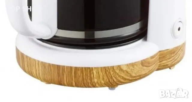 ФИЛТЪР КАФЕ МАШИНА SEG БЯЛО + БАМБУК НОВ ДИЗАЙН 900W 12 ЧАШИ ЗА КАФЕ