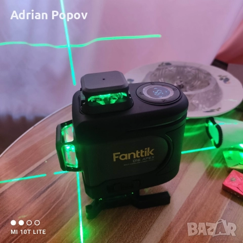 Лазерен нивелир Fanttik 16 зелени лъча.Никога употребяван.Чисто нов.Цена в Емаг на промоция 310лв, снимка 2 - Други инструменти - 52857277