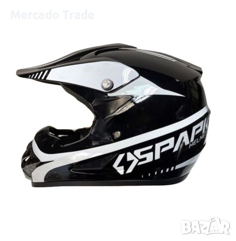 Каска за мотор Mercado Trade, Кросова, 0287, S и M размер, Черен, снимка 3 - Аксесоари и консумативи - 40405937