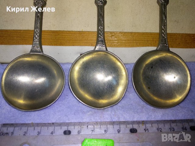 Три СТАРИ ГОЛЕМИ НЕМСКИ ФИГУРАЛНИ КОЛЕКЦИОНЕРСКИ ЦИНКОВИ ЛЪЖИЦИ ЧЕРПАЦИ / ЧЕРПАК с МАРКИРОВКИ 42757, снимка 8 - Колекции - 43949452