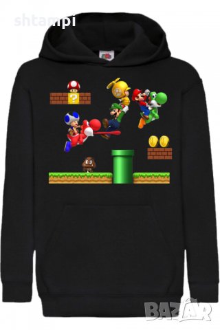 Детски Суитчър/Суитшърт Super Mario 10,Super Mario,Игра,Подарък,Изненада,Забавление,Рожден Ден