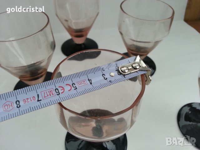 Стъклена гарафа и стъклени чаши цветно стъкло , снимка 10 - Антикварни и старинни предмети - 30790242