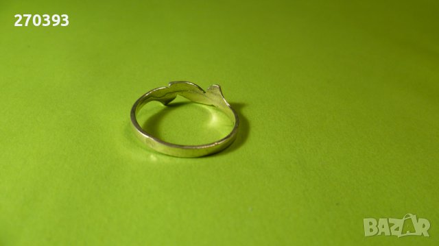 Сребърен пръстен с листенце, снимка 2 - Пръстени - 38732846