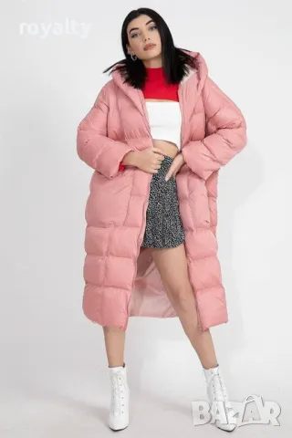 Розови дълги дамски зимни якета , снимка 10 - Якета - 49207606