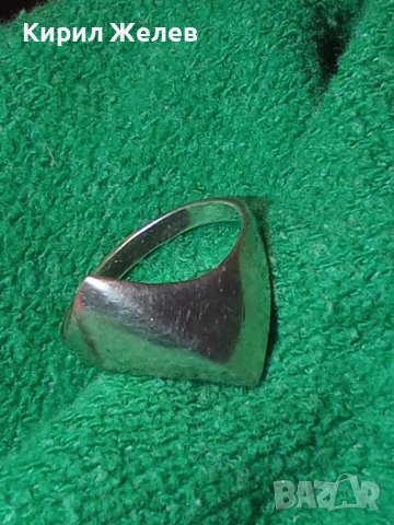 СТАР АВТОРСКИ СРЕБЪРЕН АРТ ДЕКО ПРЪСТЕН СРЕБРО 925 АНГЛИЯ с ПЕЧАТ на МАЙСТОРА 25690, снимка 3 - Антикварни и старинни предмети - 35884663