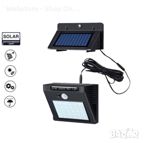 Градинска соларна лампа с 2,5-метров кабел H LED16, снимка 2 - Соларни лампи - 53582618