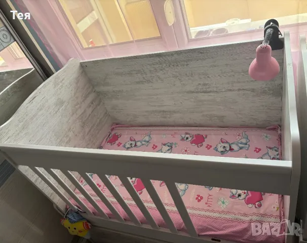 Дървена бебешка кошара , снимка 4 - Бебешки легла и матраци - 48447477