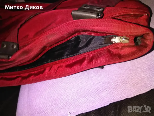 Женска чанта промазан плат бордо 37х27х7см, снимка 9 - Чанти - 47454568